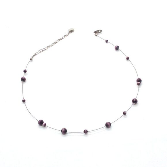 Kenneth Cole Vintage Floating Beaded Necklace Signed - Picture 3 of 6